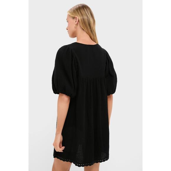 HYACINTH HOUSE Black Crochet Diana Mini Dress Size L NWT Retail $148 Tuckernuck - Picture 2 of 8